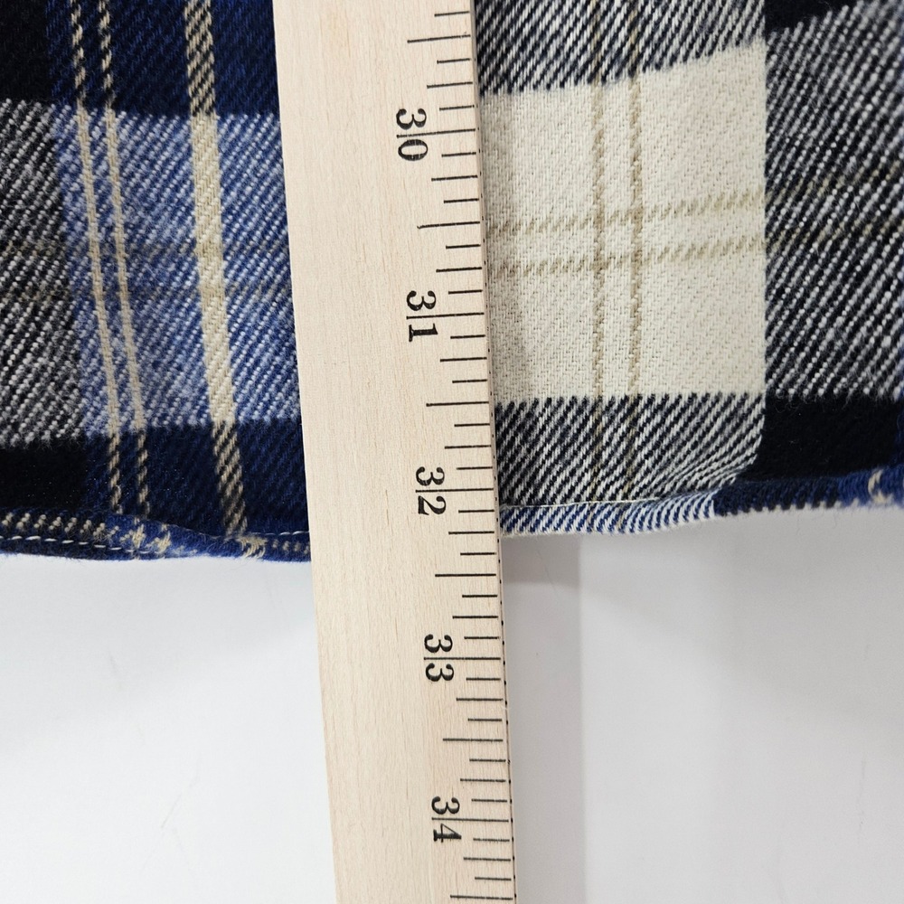 Carhartt Shirt Mens Large Flannel Blue Plaid‎ Long Sleeve Casual Workwear - Picture 6 of 9